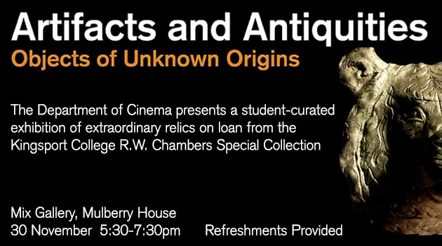 Artifacts and Antiquities: Objects of Unknown Origins exhibition image.