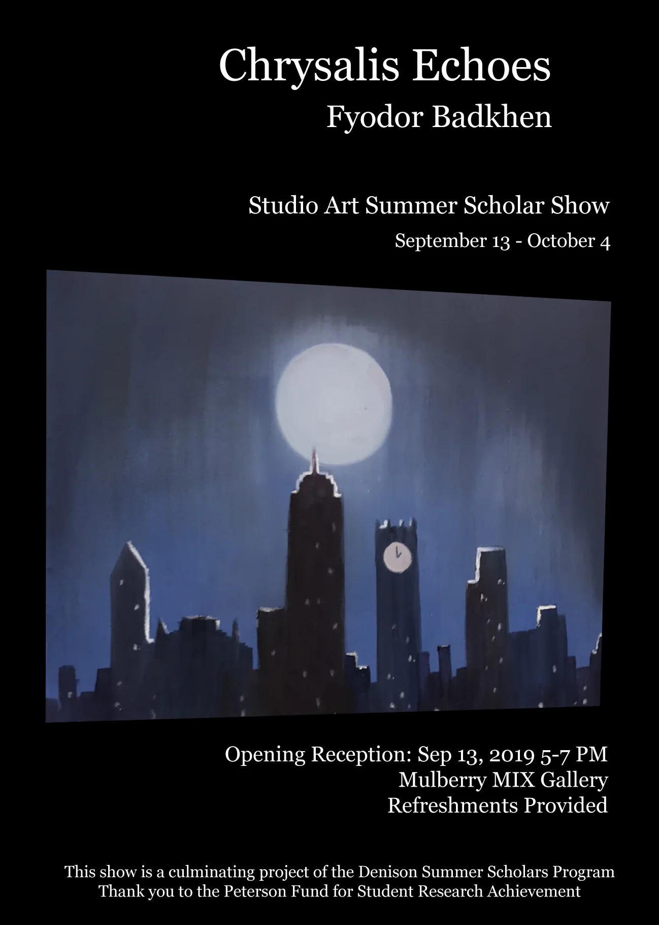 Archived image from Summer Scholars Show.