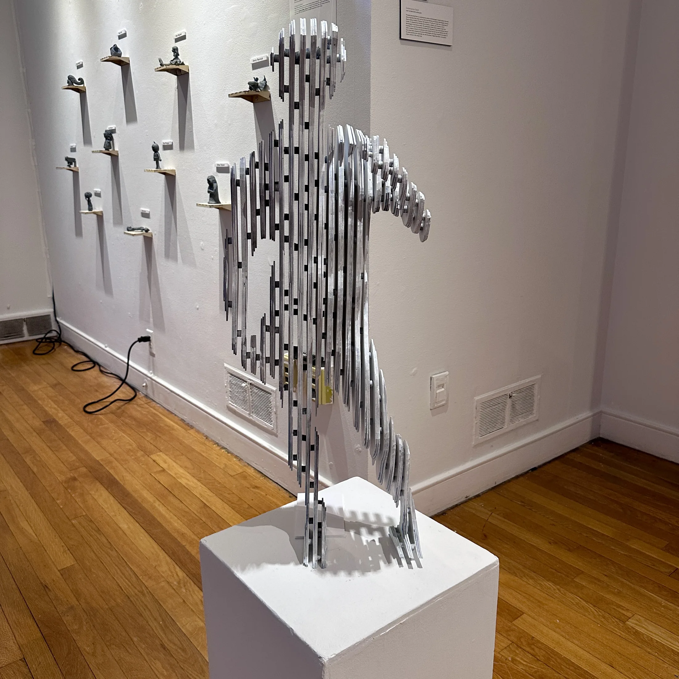 Sculptural work installed on a pedestal for Inverted Normals.