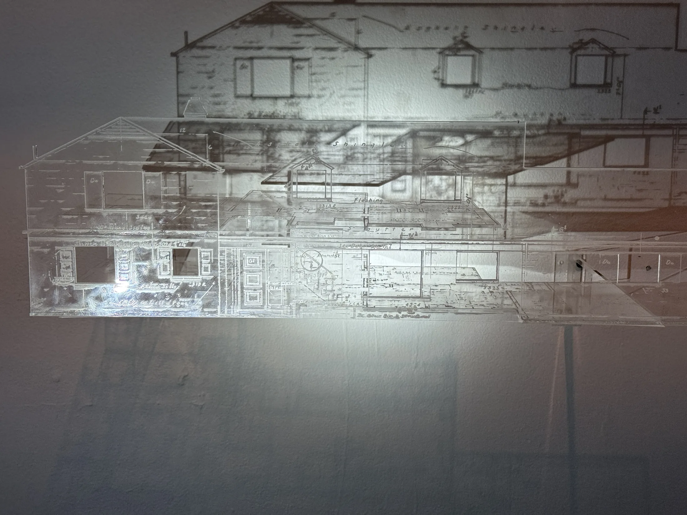 Projected architectural image in Pixels to Pieces.