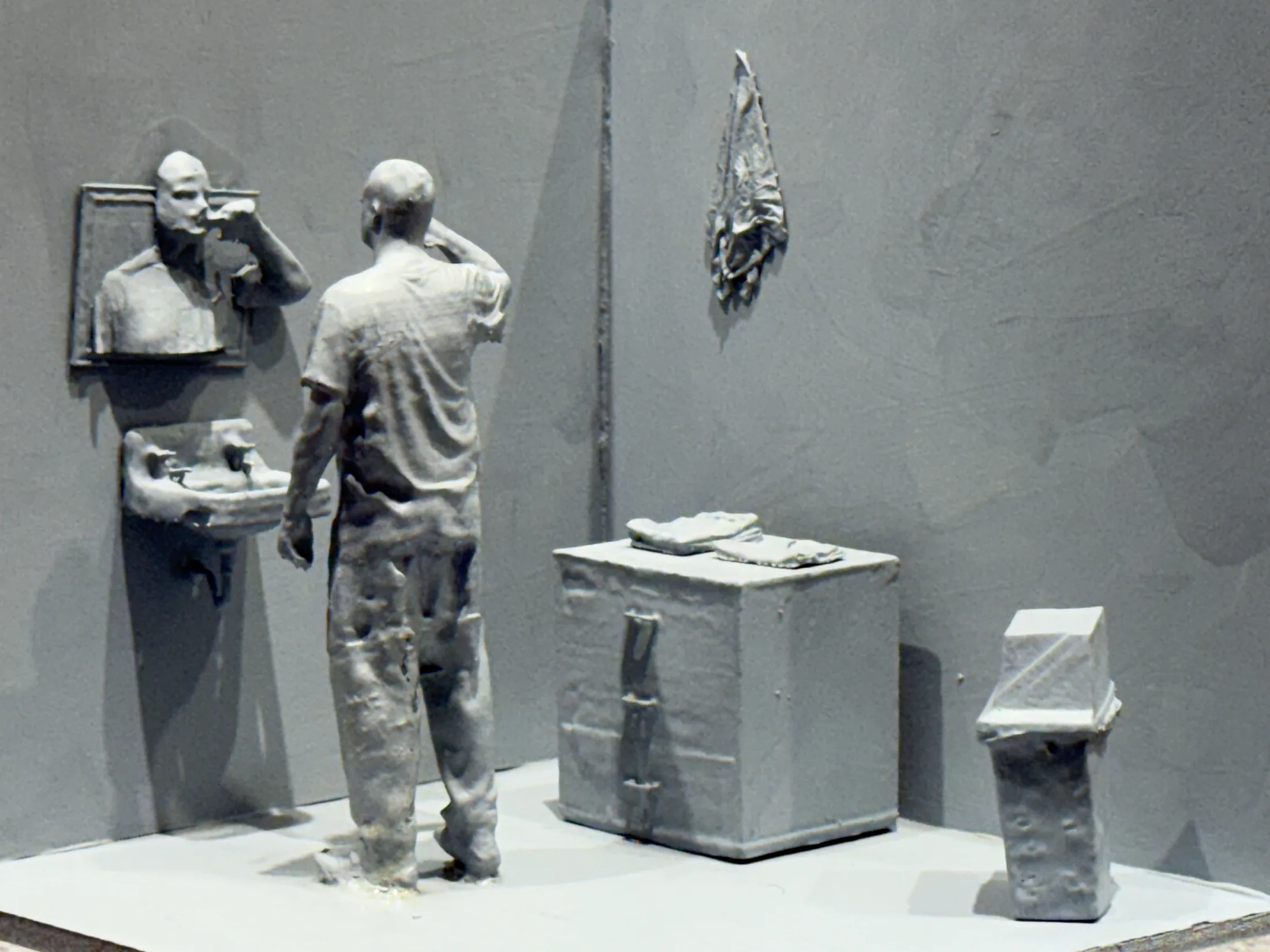 Figural sculptural vignette from Pixels to Pieces.
