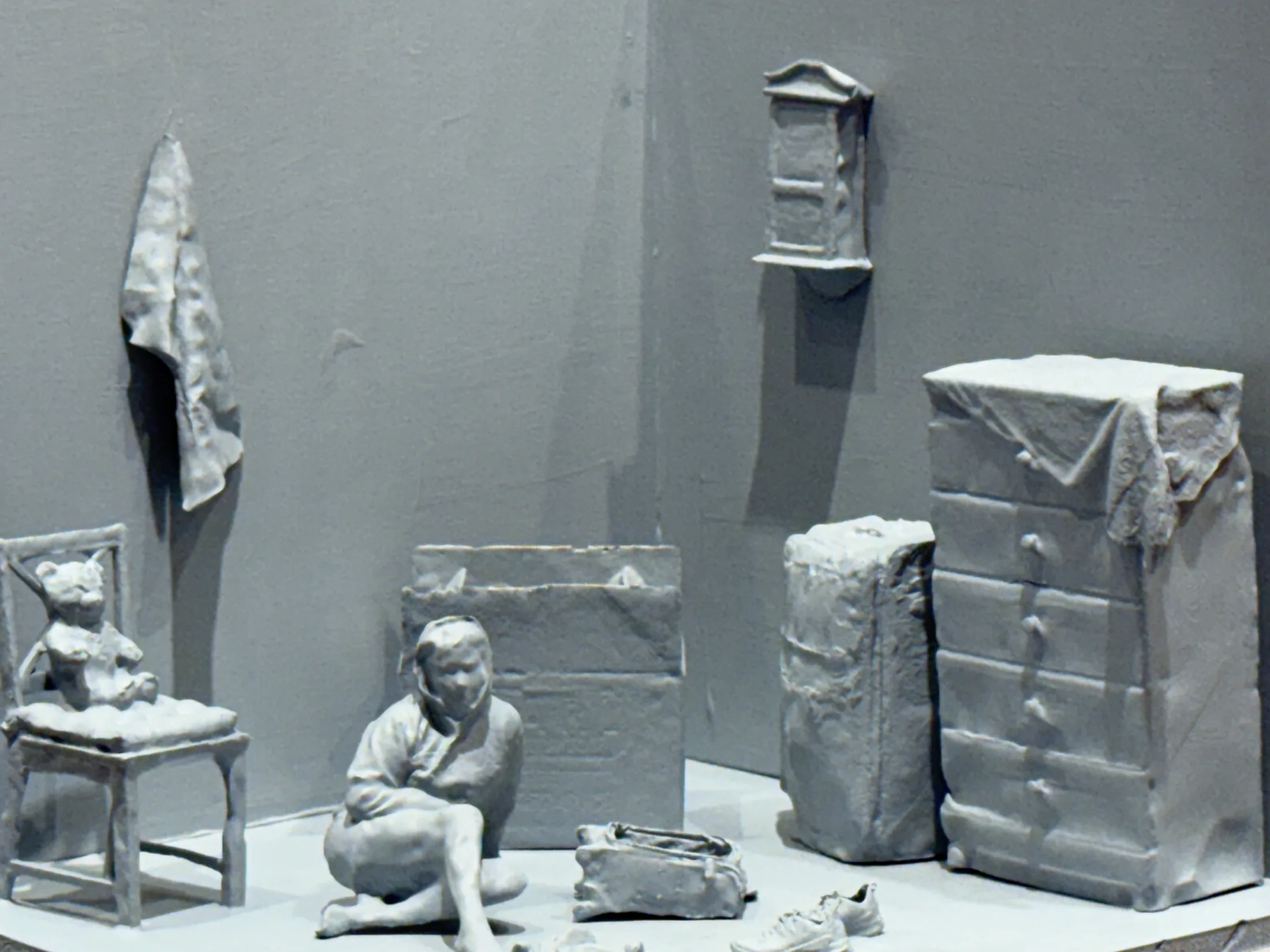 Room vignette sculpture from Pixels to Pieces.