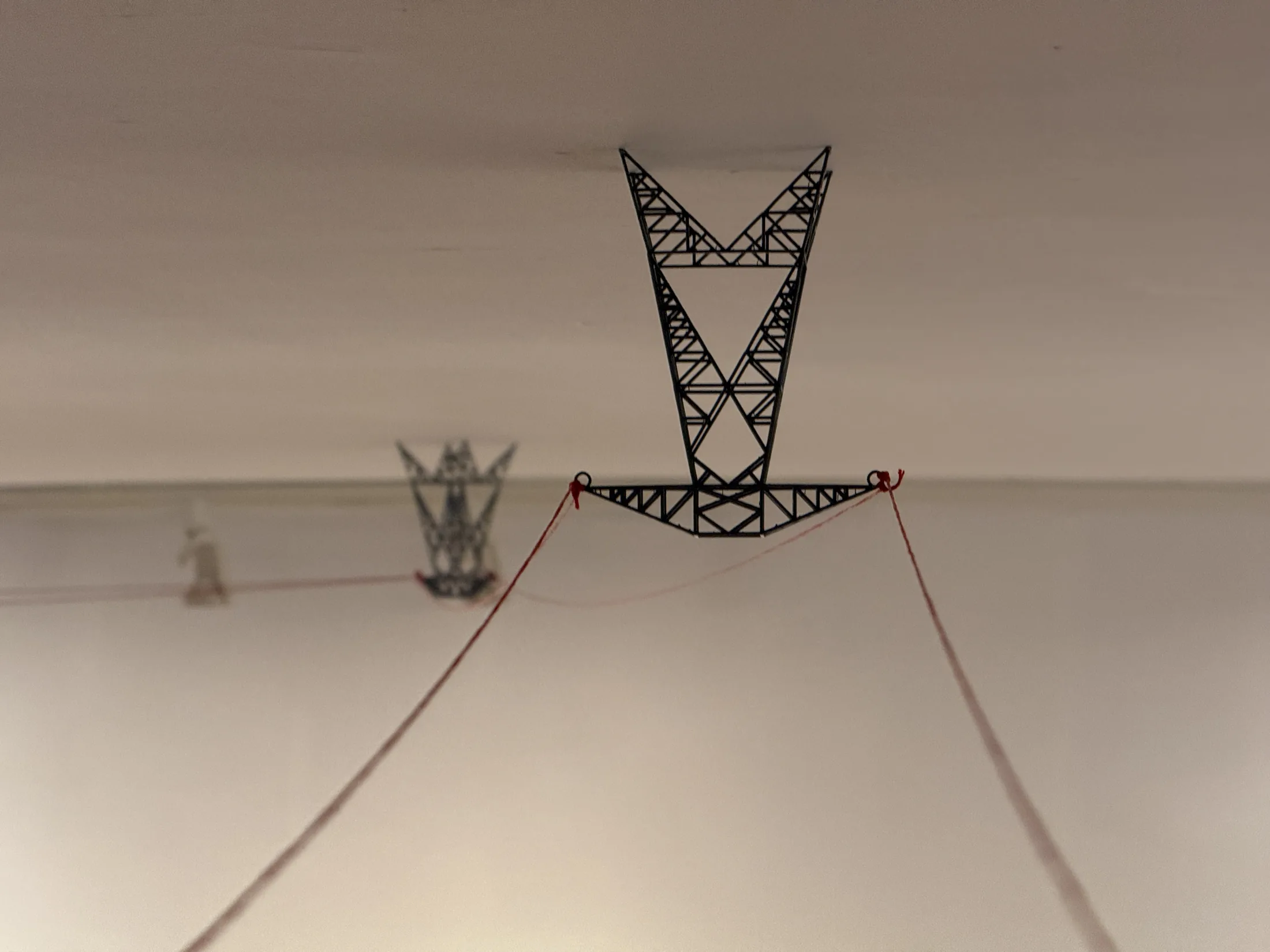 Geometric hanging sculpture from Pixels to Pieces.