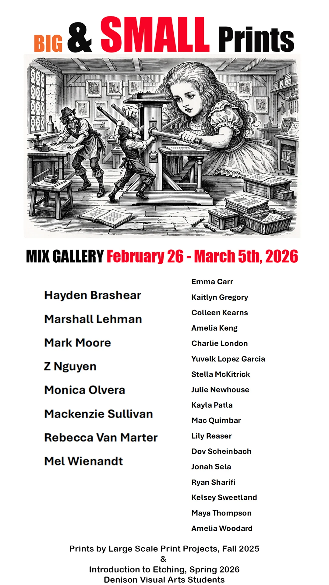 Big & Small Prints exhibition image.