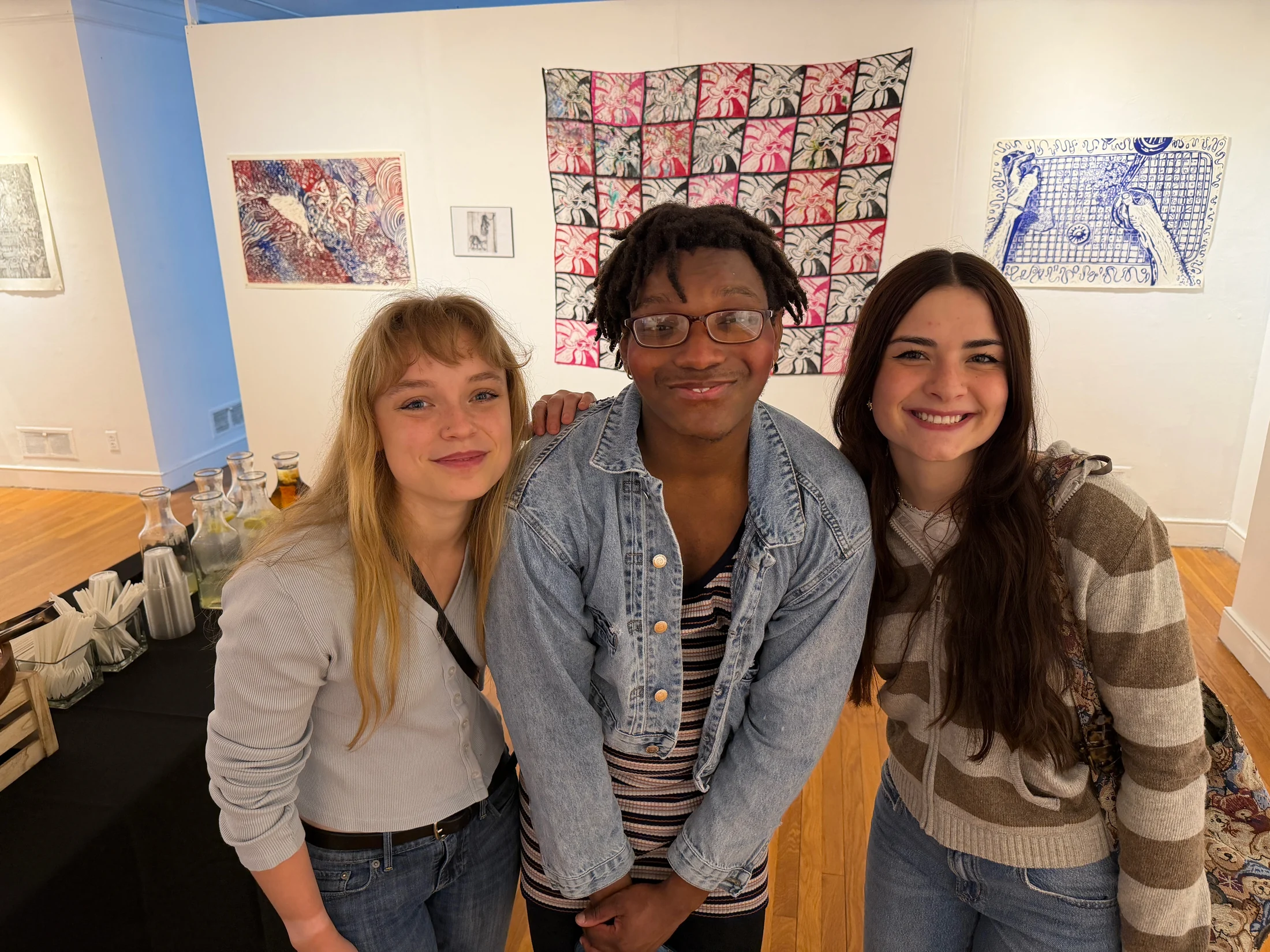 Students at the Big & Small Prints reception.