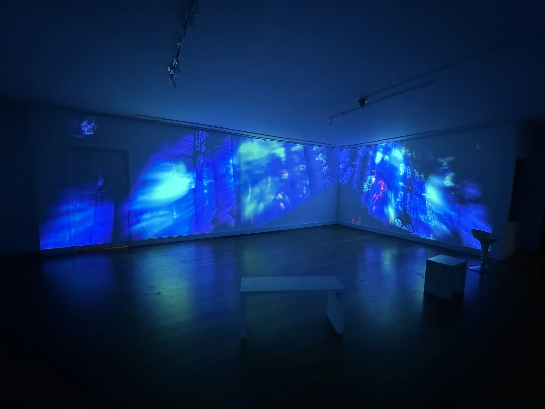 Blue projection view from within.