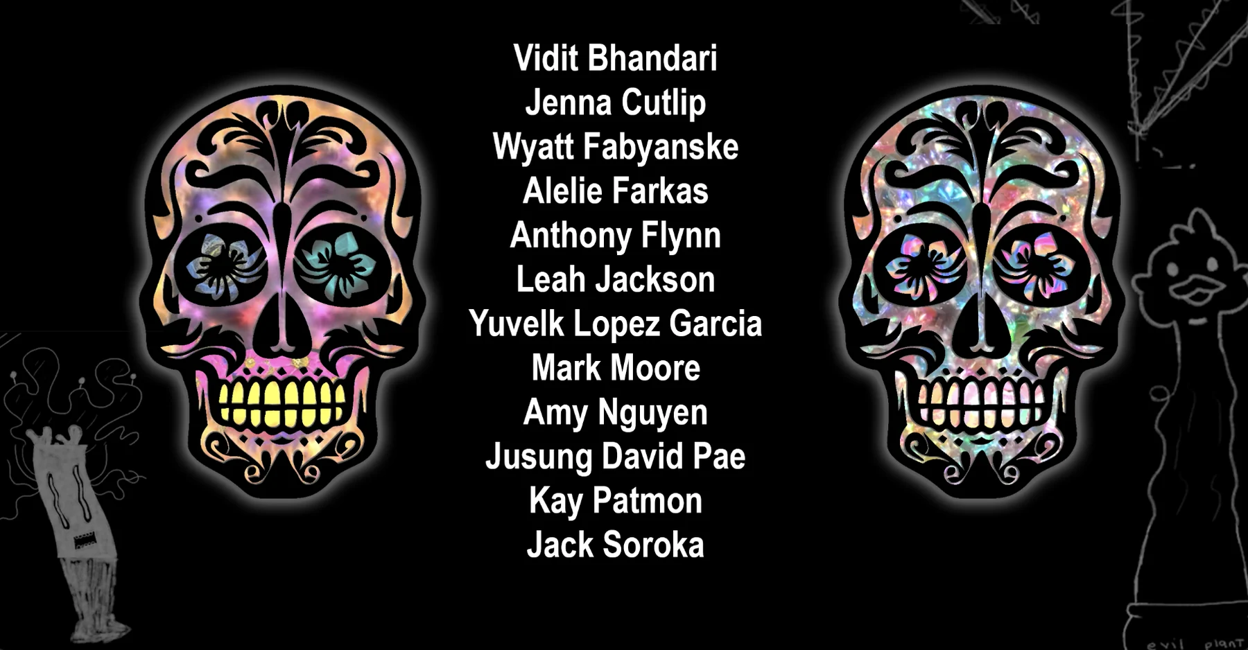 Loco Motion poster detail with student names.