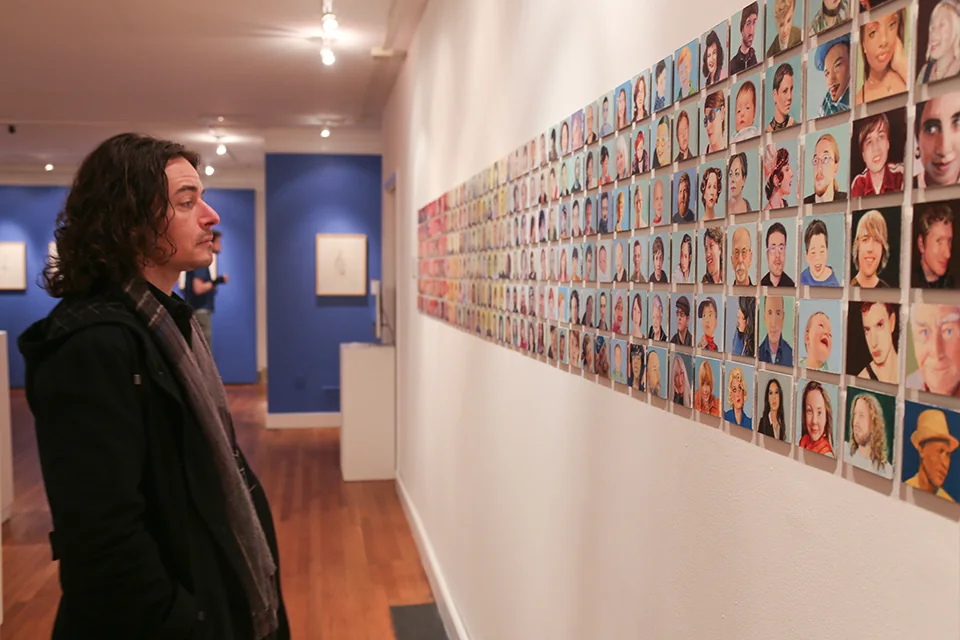 Artwork installed in the gallery.