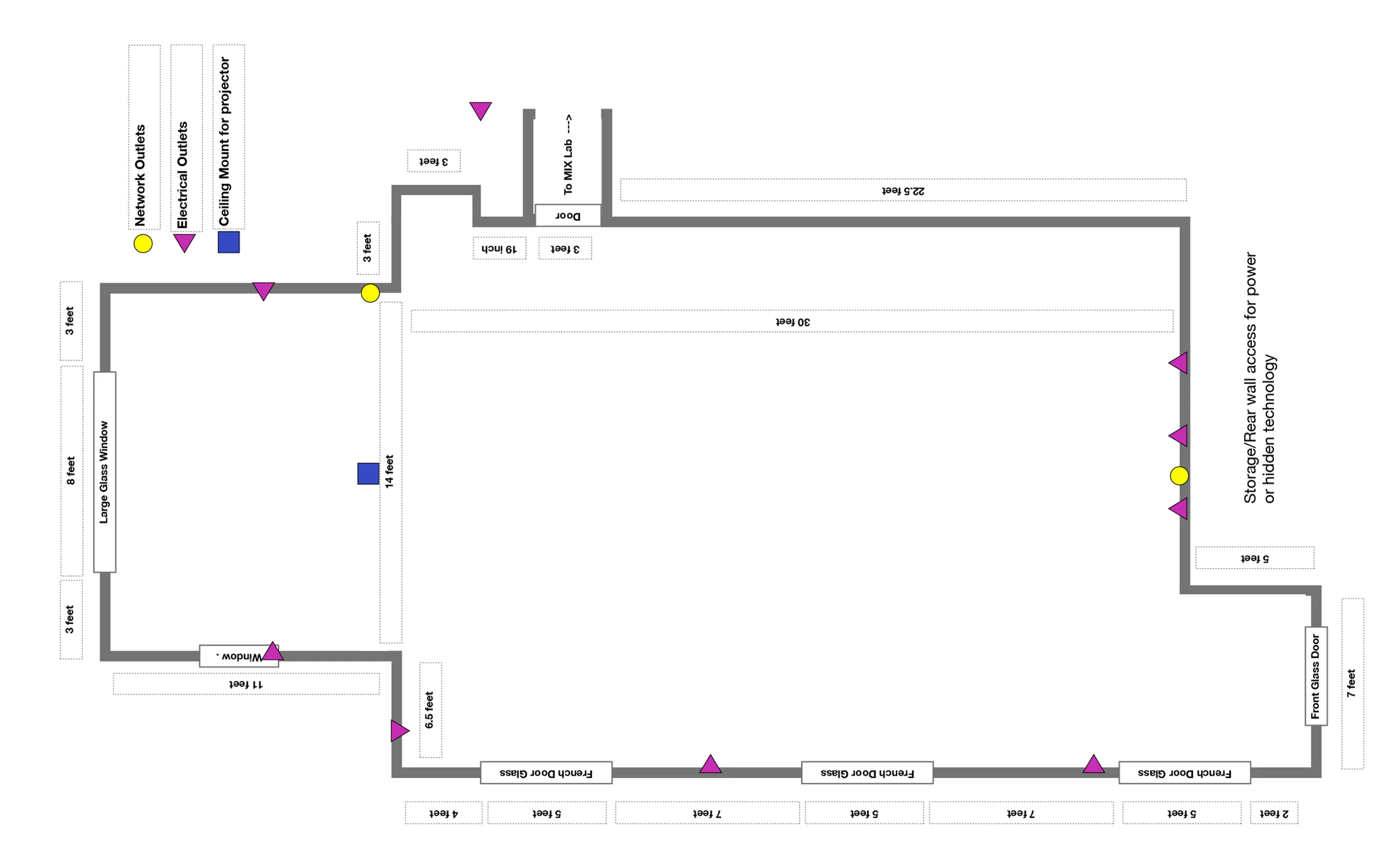 Floor plan diagram for Mulberry MIX Gallery.